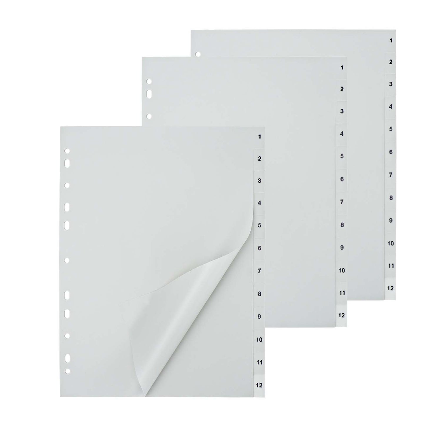 A4 Binder Index Dividers 36pcs Binder Dividers 12 Tab 11 Holes Punched Binder Separators for 2/3/4/11 Ring Binders