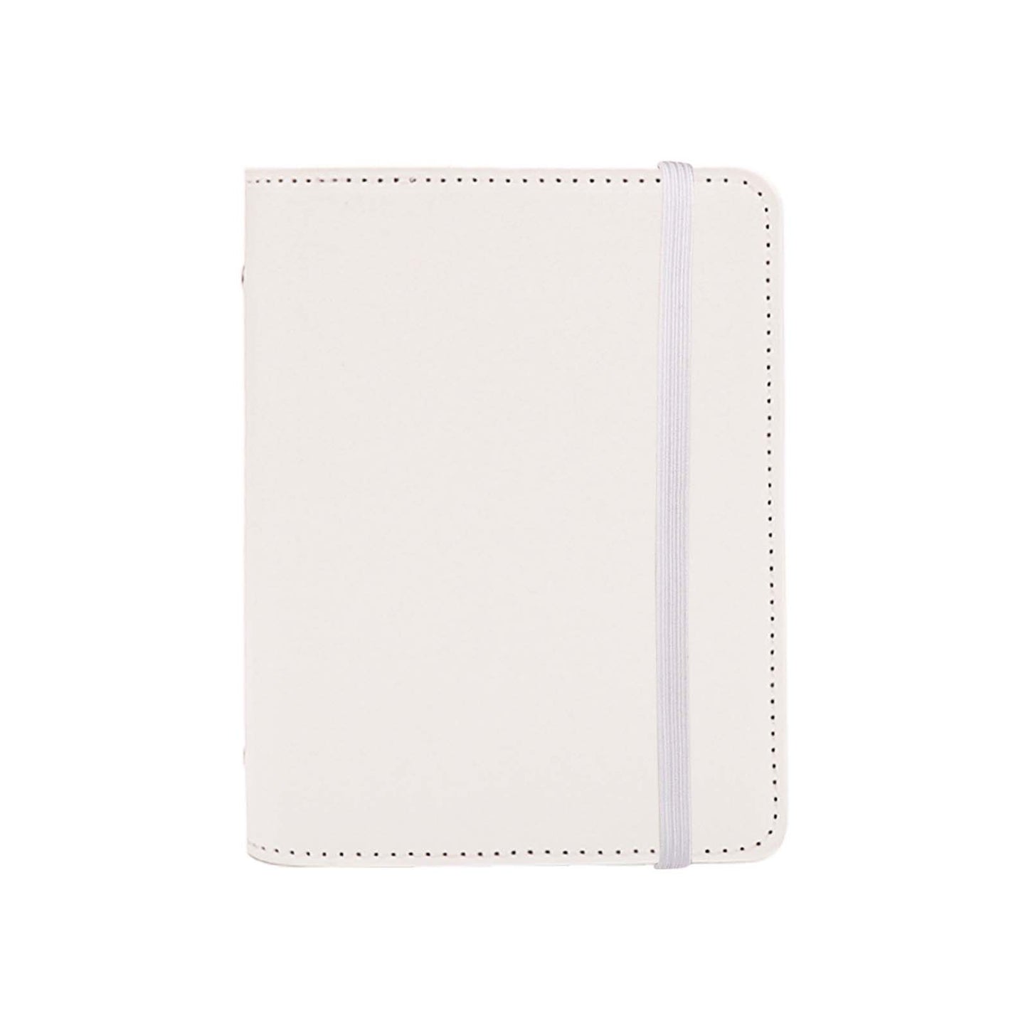 A8 PU Leather Notebook Loose Leaf 5 Ring Binder with 80 Sheets Grid Papers Refills Refillable Notebook with Bandage Design