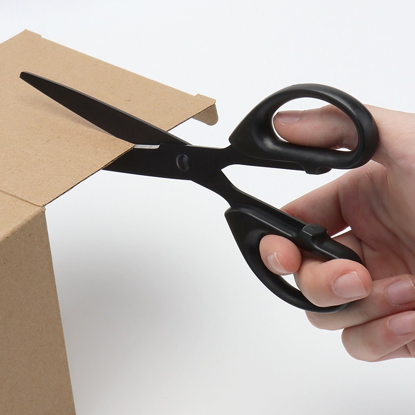 AxeWoodz 7 Inch Black Office Scissors All Purpose Scissor Stainless Steel Blade Shears Straight ABS Handle Scissors