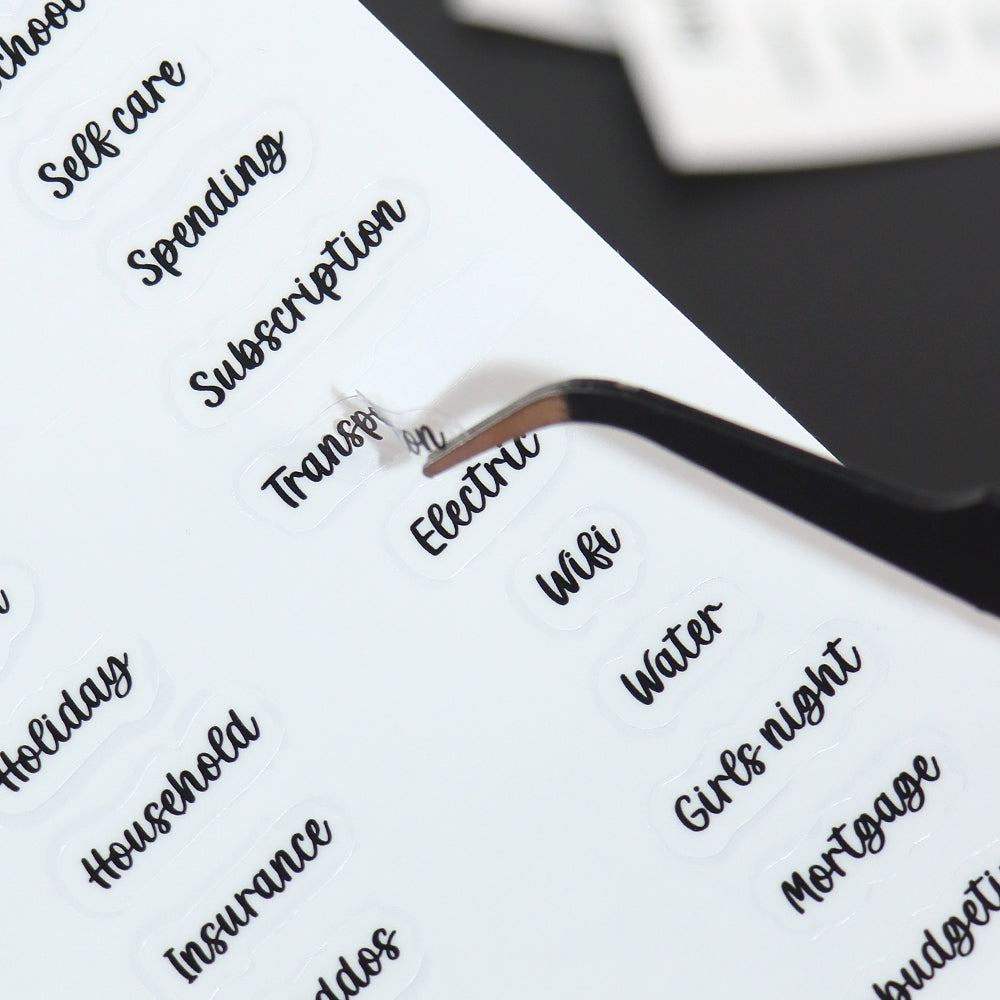 10 Sheets Cash Envelope Label Stickers Budget Tab Labels Waterproof Vinyl Sticker Finance Planner Stickers