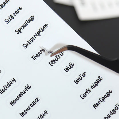 10 Sheets Cash Envelope Label Stickers Budget Tab Labels Waterproof Vinyl Sticker Finance Planner Stickers