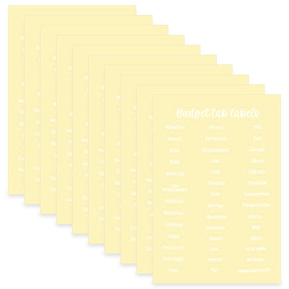 10 Sheets Cash Envelope Label Stickers Budget Tab Labels Waterproof Vinyl Sticker Finance Planner Stickers
