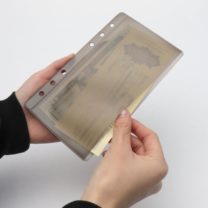 A6/Mini Binder Pockets 12pcs PVC Side Open Binder Pouches Money Holder Loose Leaf Cash Envelopes for Budgeting