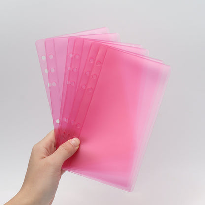 A6/Mini Binder Pockets 12pcs PVC Side Open Binder Pouches Money Holder Loose Leaf Cash Envelopes for Budgeting