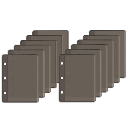 A6/Mini Binder Pockets 12pcs PVC Side Open Binder Pouches Money Holder Loose Leaf Cash Envelopes for Budgeting