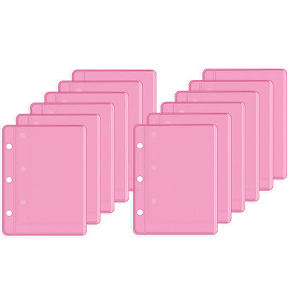 A6/Mini Binder Pockets 12pcs PVC Side Open Binder Pouches Money Holder Loose Leaf Cash Envelopes for Budgeting