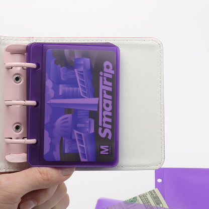 A6/Mini Binder Pockets 12pcs PVC Side Open Binder Pouches Money Holder Loose Leaf Cash Envelopes for Budgeting