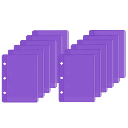 A6/Mini Binder Pockets 12pcs PVC Side Open Binder Pouches Money Holder Loose Leaf Cash Envelopes for Budgeting