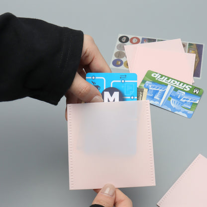 12pcs 3.5x3.5 Inch Black Pink Frosted PP Cash Envelope Zipless Money Envelopes Pocket Container