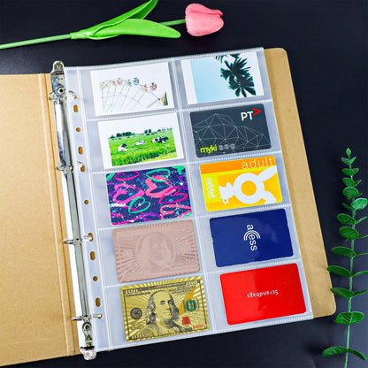 20pcs A4 Photocard Sleeves Clear PP Multi-Pocket Binder Sleeves Loose Leaf 11 Holes Binder Pockets Photo Card Protectors