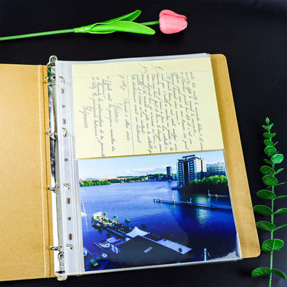 20pcs A4 Photocard Sleeves Clear PP Multi-Pocket Binder Sleeves Loose Leaf 11 Holes Binder Pockets Photo Card Protectors