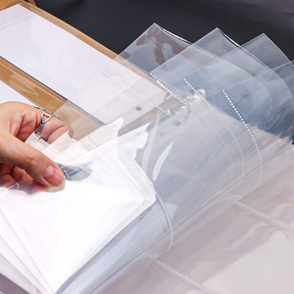 20pcs A4 Photocard Sleeves Clear PP Multi-Pocket Binder Sleeves Loose Leaf 11 Holes Binder Pockets Photo Card Protectors