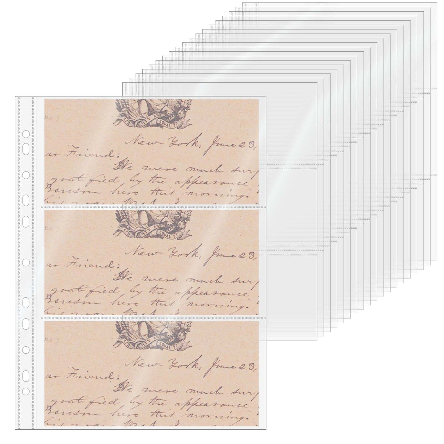 20pcs A4 Photocard Sleeves Clear PP Multi-Pocket Binder Sleeves Loose Leaf 11 Holes Binder Pockets Photo Card Protectors