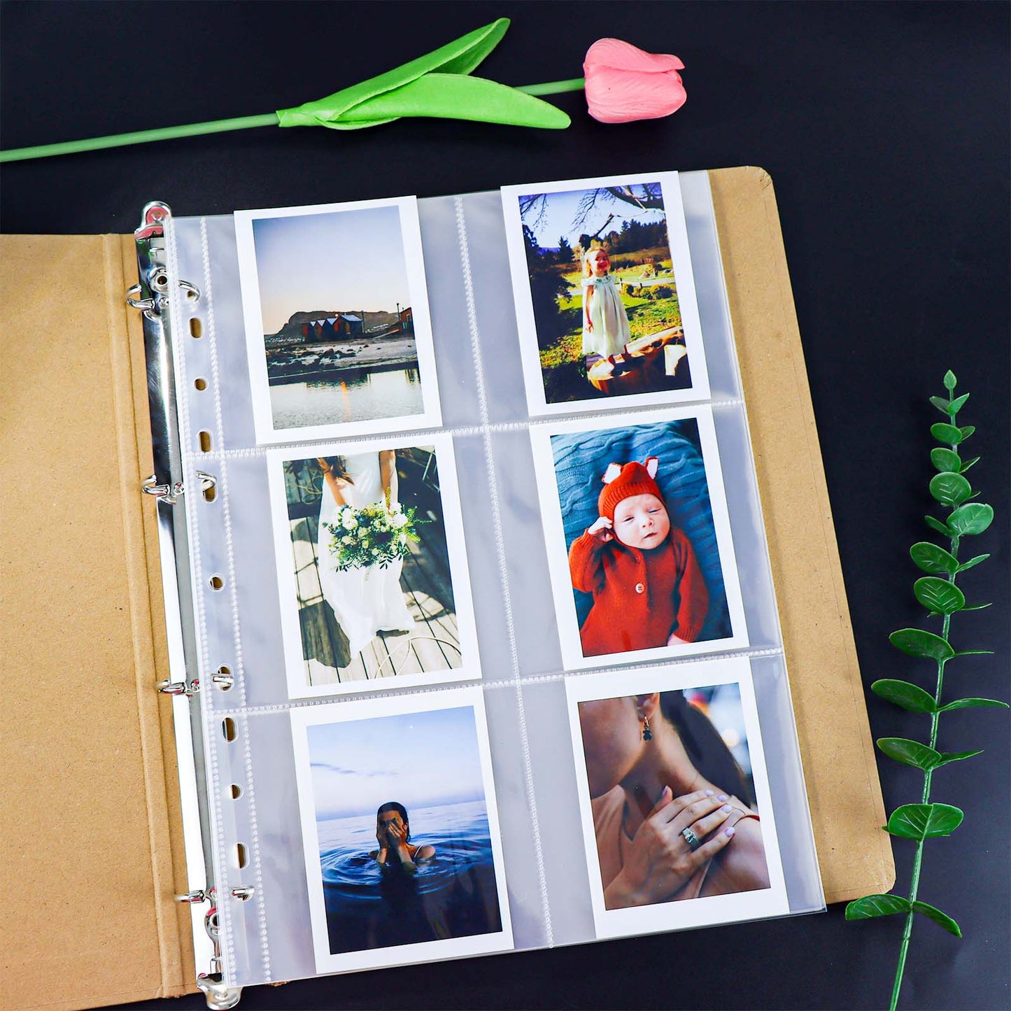 20pcs A4 Photocard Sleeves Clear PP Multi-Pocket Binder Sleeves Loose Leaf 11 Holes Binder Pockets Photo Card Protectors