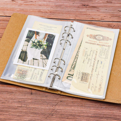 20pcs A6 Card Sleeves Binder Sheets Clear PP Double Sided Pockets Photocard Sleeves Loose Leaf 6 Holes A6 Binder Pockets