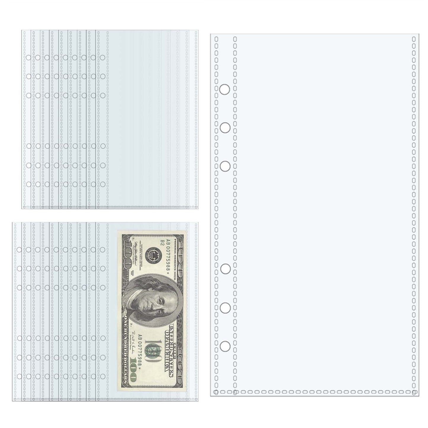 20pcs A6 Card Sleeves Binder Sheets Clear PP Double Sided Pockets Photocard Sleeves Loose Leaf 6 Holes A6 Binder Pockets
