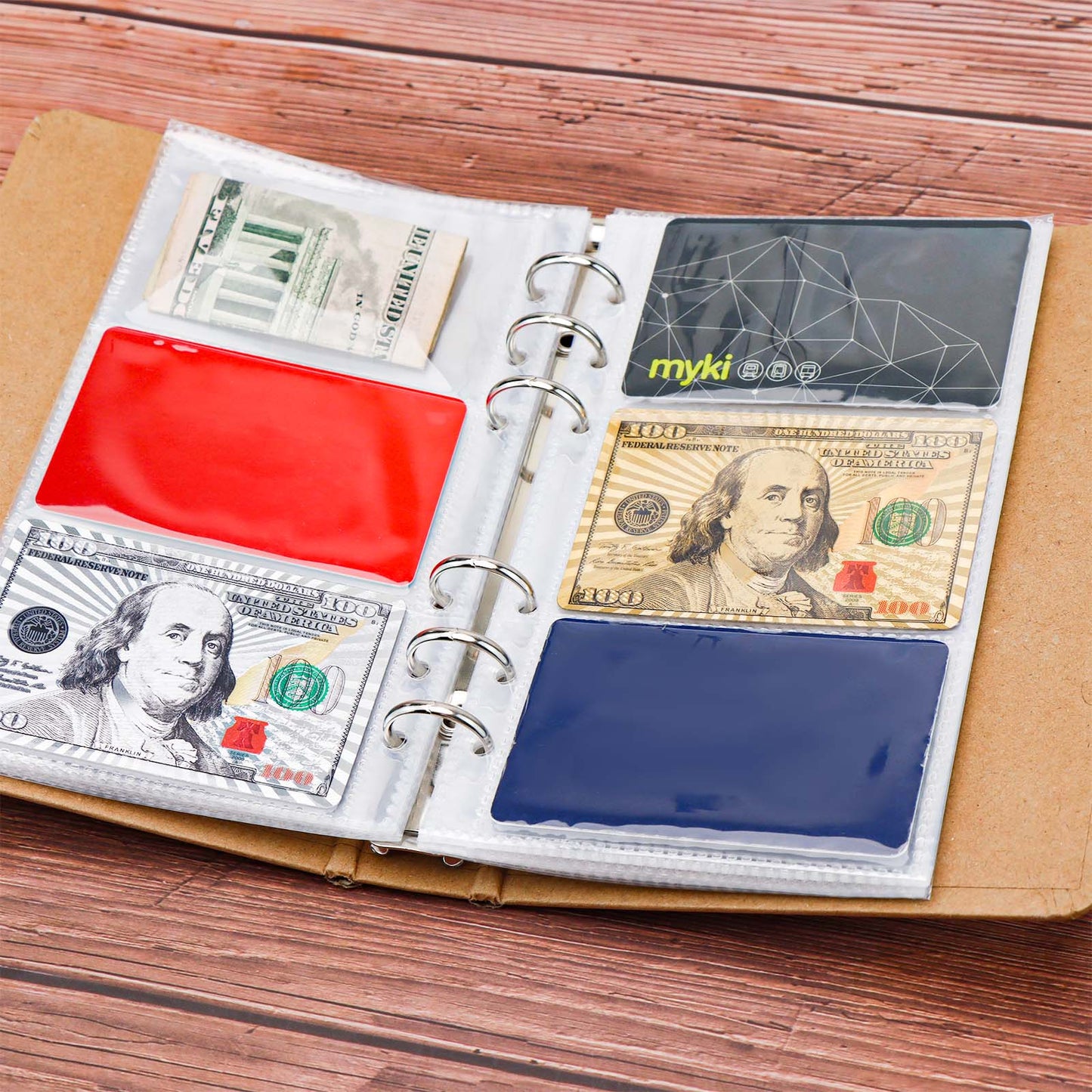 20pcs A6 Card Sleeves Binder Sheets Clear PP Double Sided Pockets Photocard Sleeves Loose Leaf 6 Holes A6 Binder Pockets