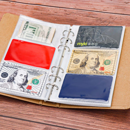 20pcs A6 Card Sleeves Binder Sheets Clear PP Double Sided Pockets Photocard Sleeves Loose Leaf 6 Holes A6 Binder Pockets