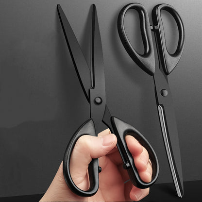 AxeWoodz 7 Inch Black Office Scissors All Purpose Scissor Stainless Steel Blade Shears Straight ABS Handle Scissors