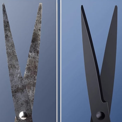 AxeWoodz 7 Inch Black Office Scissors All Purpose Scissor Stainless Steel Blade Shears Straight ABS Handle Scissors