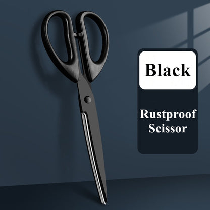 AxeWoodz 7 Inch Black Office Scissors All Purpose Scissor Stainless Steel Blade Shears Straight ABS Handle Scissors