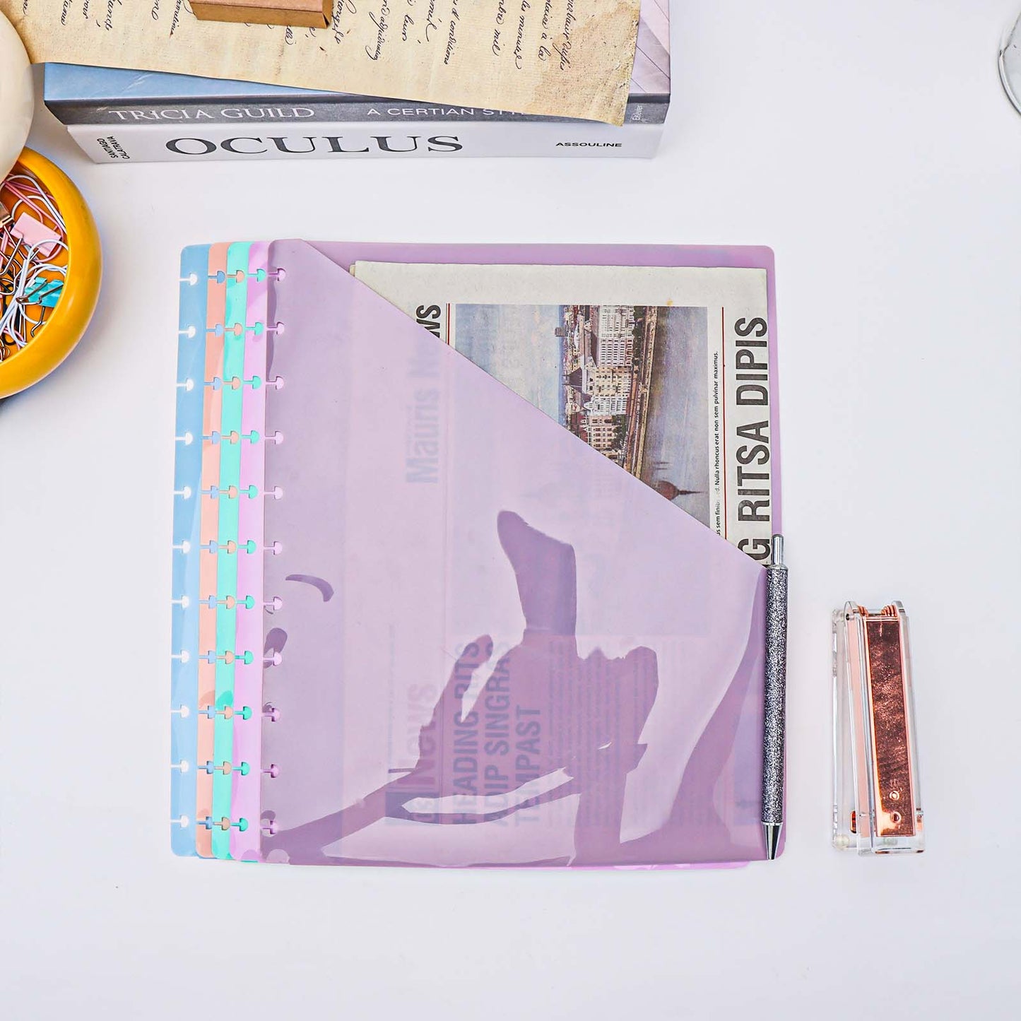 Colorful Discbound Pocket Dividers 11 Disc Folder Dividers 9.2x11 Inch Letter Size Discbound Notebook Dividers