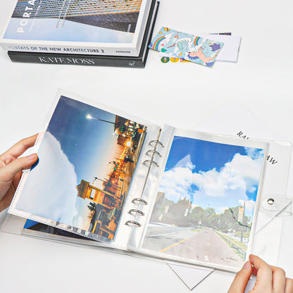 A5 Photocard Binder with 25pcs Photo Album Pouch PVC Loose Leaf Photocard Folder Refillable 6 Ring Binder