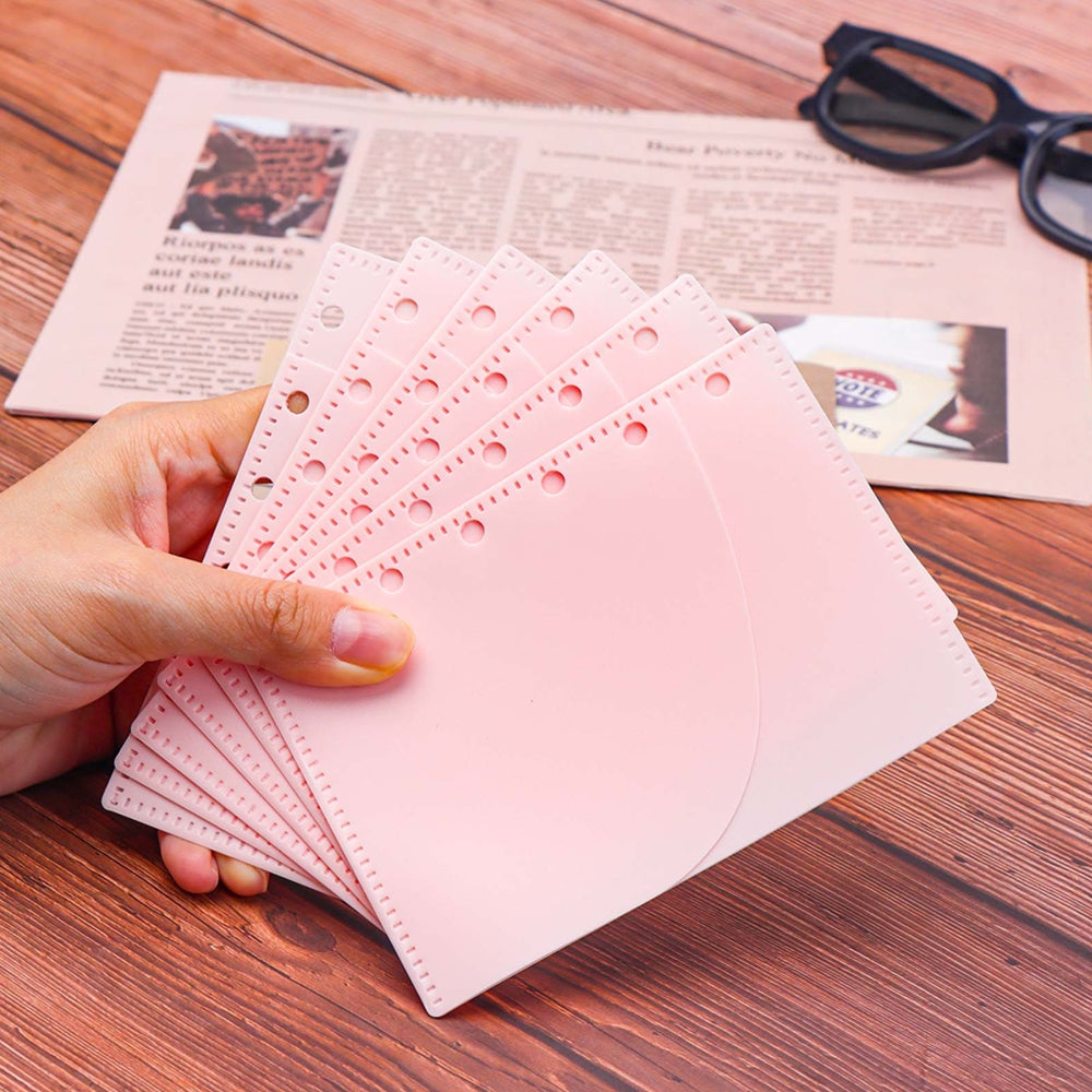 A6/A7 6pcs Cash Envelopes PP Zipless Budget Envelopes 2 Pocket Planner Inserts for 6 Ring Binder