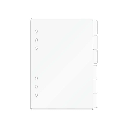A5 A6 A7 Index Dividers Clear Acrylic 6 Tabs Divider Page Plate Inner Paper Spacer Planner Journal Loose Leaf Binder Dividers