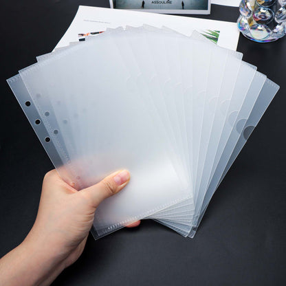 A5 A6 A7 Cash Envelopes 12pcs Frosted Translucent PP Budget Envelopes Loose Leaf 6 Holes Binder Pockets