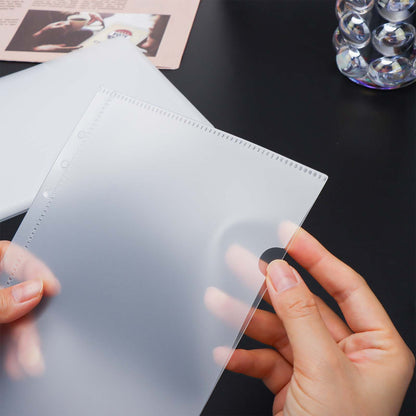 A5 A6 A7 Cash Envelopes 12pcs Frosted Translucent PP Budget Envelopes Loose Leaf 6 Holes Binder Pockets