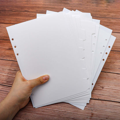 A5 A6 Binder Index Dividers Top Tab and Side Tab Binder Dividers 6 Holes Page Dividers
