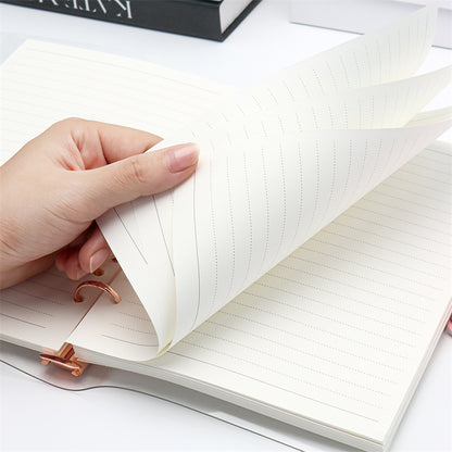 A5 Locker Closure Clear PVC Notebook 90 Sheets Refillable Paper Refills Loose Leaf Journal Planners