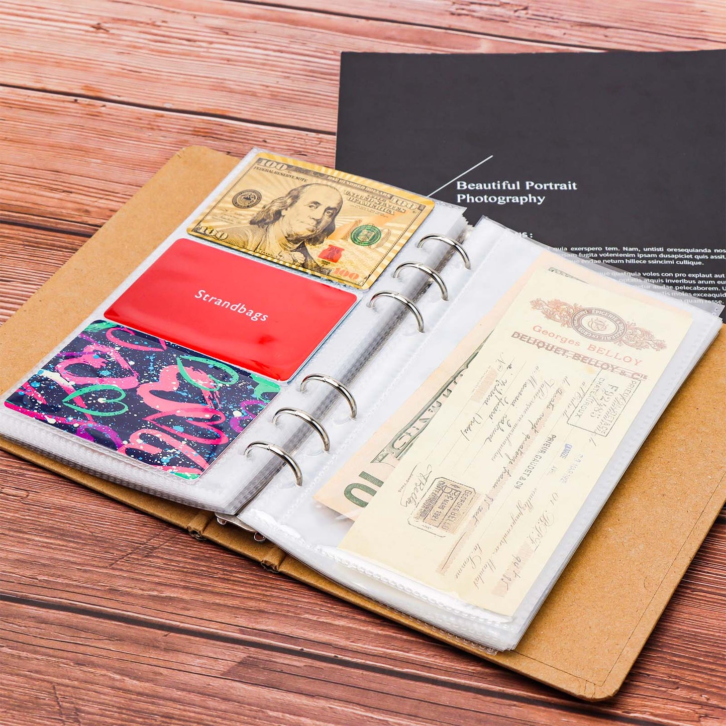 20pcs A6 Card Sleeves Binder Sheets Clear PP Double Sided Pockets Photocard Sleeves Loose Leaf 6 Holes A6 Binder Pockets