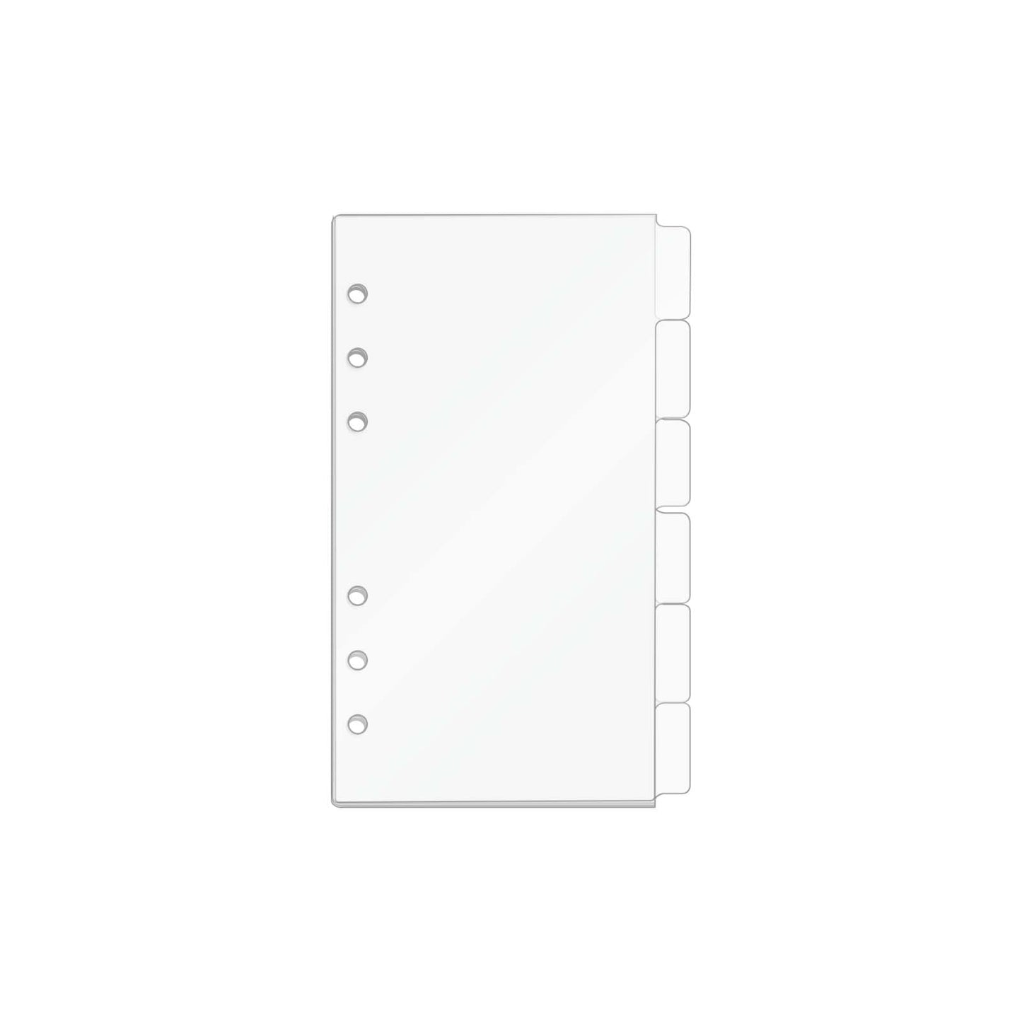 A5 A6 A7 Index Dividers Clear Acrylic 6 Tabs Divider Page Plate Inner Paper Spacer Planner Journal Loose Leaf Binder Dividers