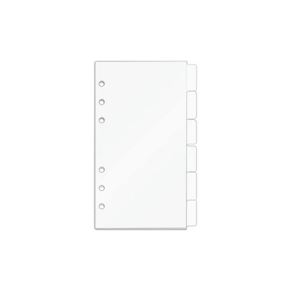 A5 A6 A7 Index Dividers Clear Acrylic 6 Tabs Divider Page Plate Inner Paper Spacer Planner Journal Loose Leaf Binder Dividers