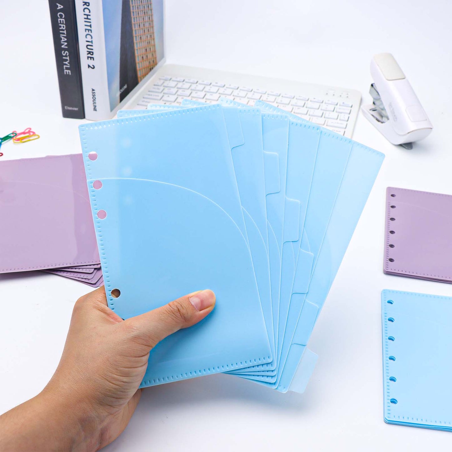 A6 A7 Cash Envelopes Double Pocket Budget Envelopes Zippless Cash Stuffing Envelopes 6 Holes Binder Pocket Divider