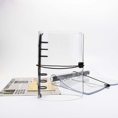 A5 A6 Clear Binder Cover with Bandage Thick PVC Black 6 Ring Loose Leaf Binder Refillable Notebook Shell