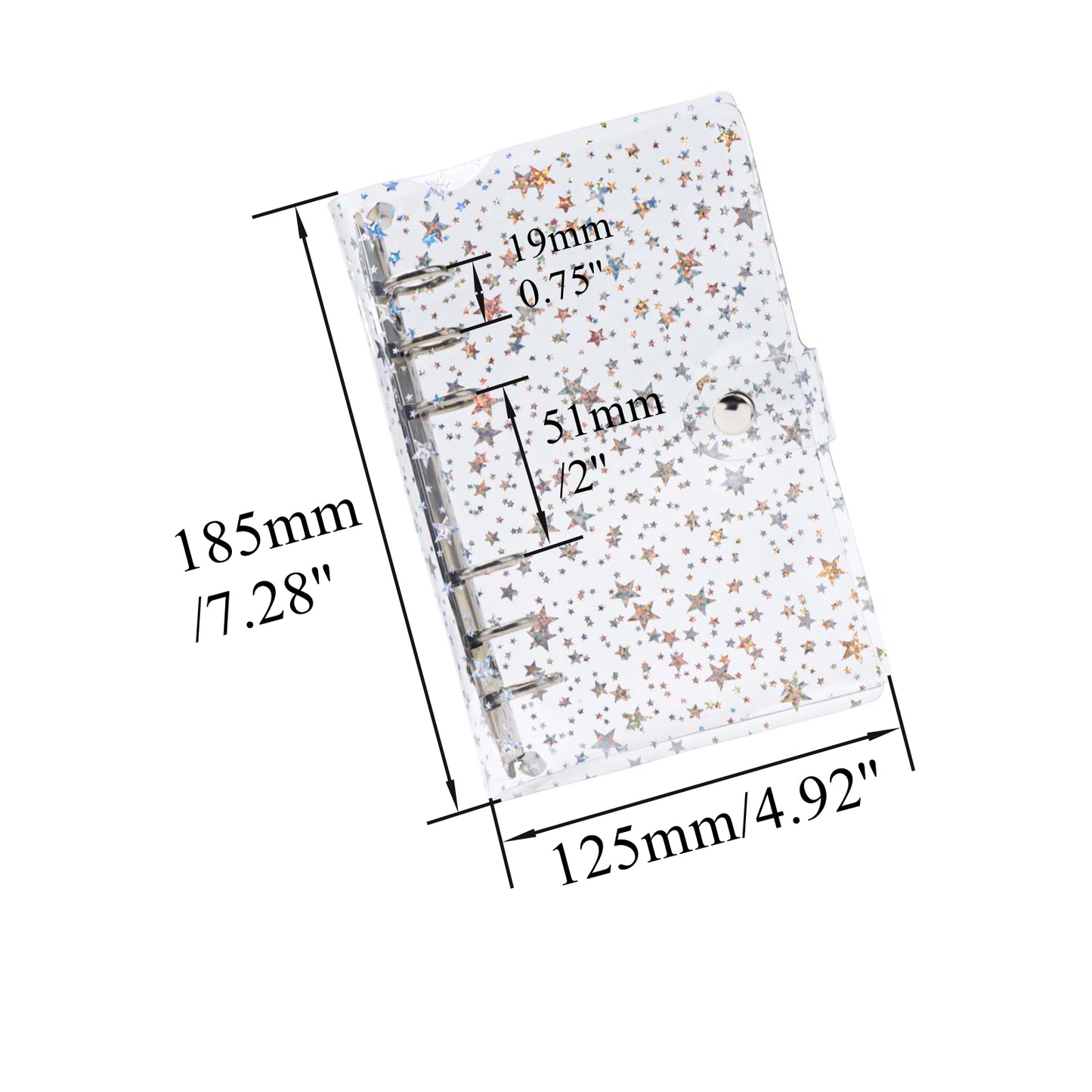 A6 Binder Cover 6 Ring Binder Soft PVC Planner Cover Refillable Notebook Shell