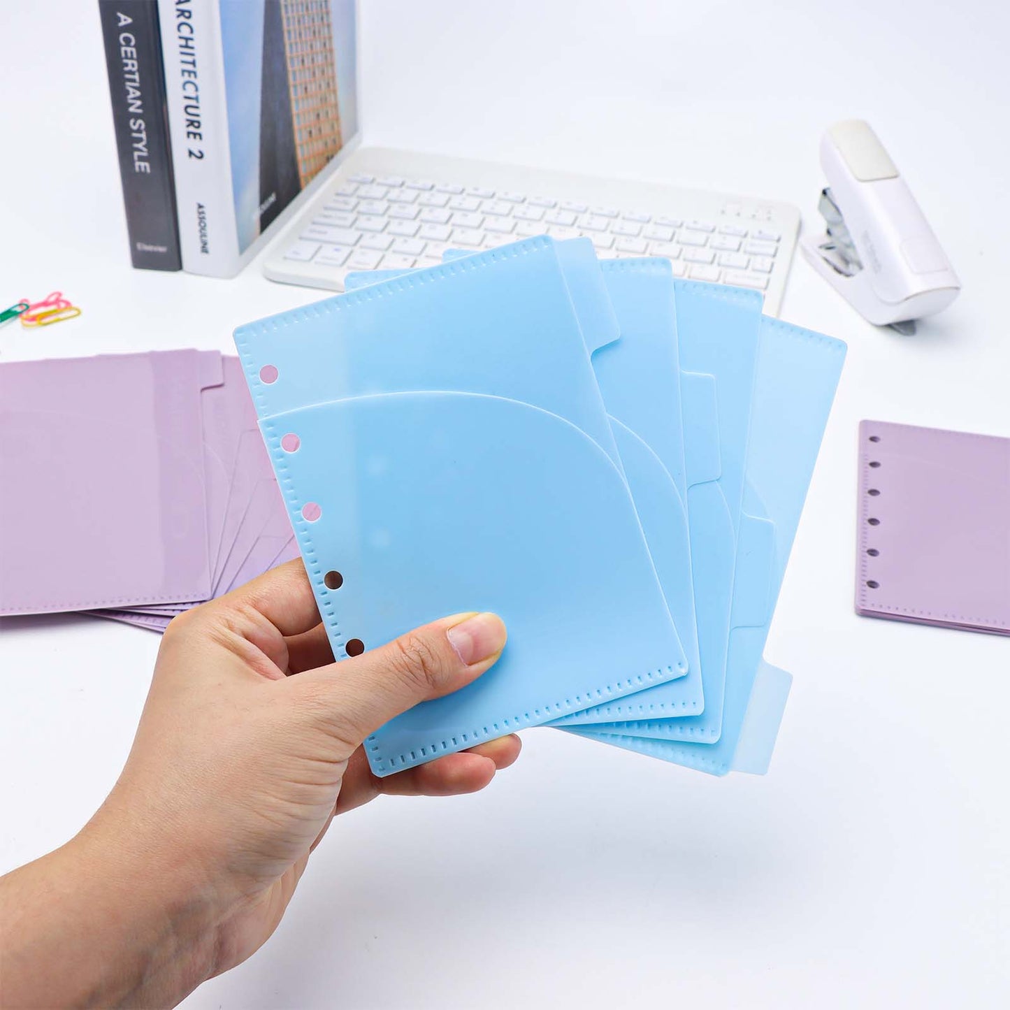A6 A7 Cash Envelopes Double Pocket Budget Envelopes Zippless Cash Stuffing Envelopes 6 Holes Binder Pocket Divider