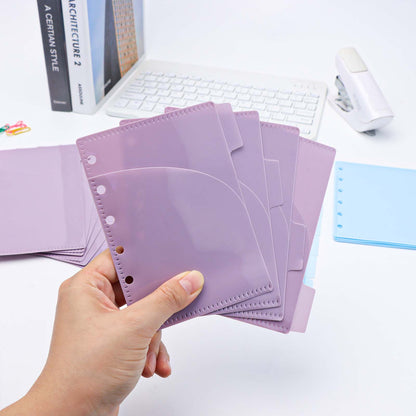 A6 A7 Cash Envelopes Double Pocket Budget Envelopes Zippless Cash Stuffing Envelopes 6 Holes Binder Pocket Divider