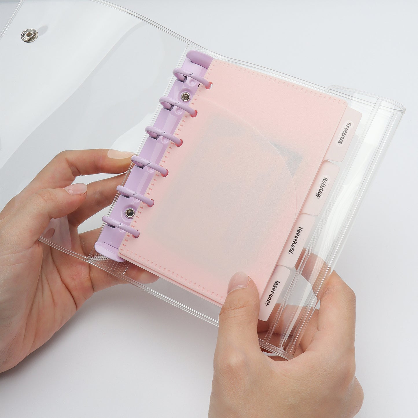 A7 Double Pockets Cash Envelopes 3 Set 4 Tabs Money Organizer Loose Leaf Bill Holder Budget Envelopes for 6 Ring Binder