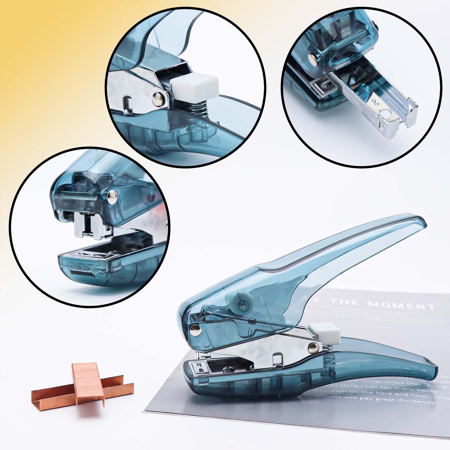 Clear Acrylic Stapler Manual Effortless Stapler 30 Sheet Capacity Handheld Stapler Desk Accessories Supplies
