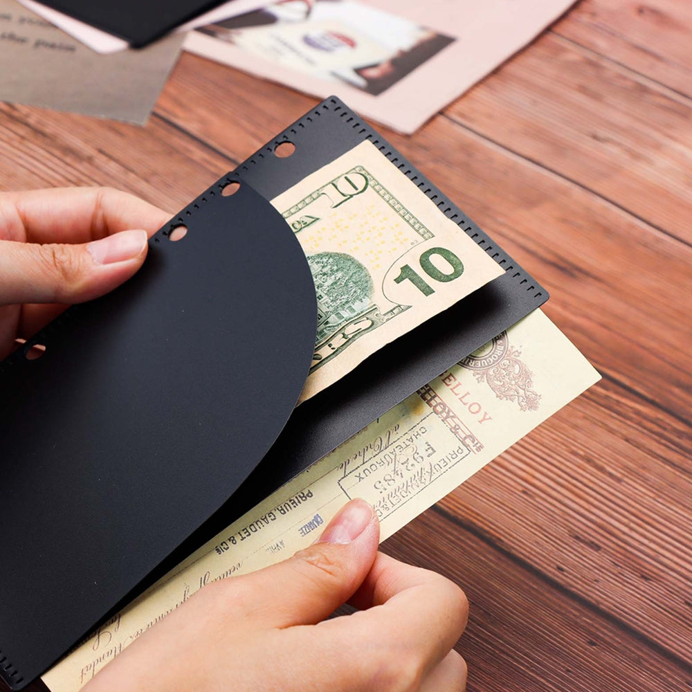 A6/A7 6pcs Cash Envelopes PP Zipless Budget Envelopes 2 Pocket Planner Inserts for 6 Ring Binder