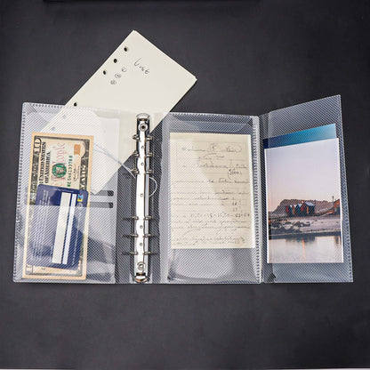 A6 A7 A8 PP Trifold Binder with Bandage Loose Leaf Folder Transparent Planner Binder