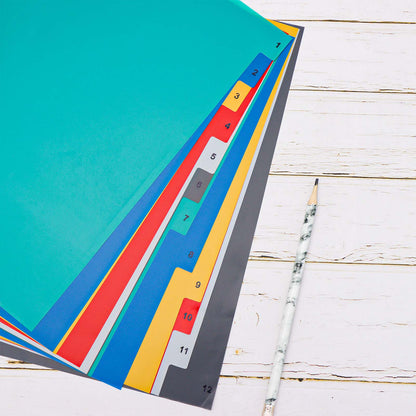 A4 Binder Index Dividers 36pcs Binder Dividers 12 Tab 11 Holes Punched Binder Separators for 2/3/4/11 Ring Binders