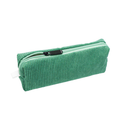 Corduroy Pencil Case Solid Zipper Pencil Pouch Soft Pen Bag Stationery Organizer Storage Bag