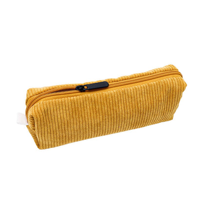 Corduroy Pencil Case Solid Zipper Pencil Pouch Soft Pen Bag Stationery Organizer Storage Bag