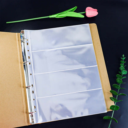 20pcs A4 Photocard Sleeves Clear PP Multi-Pocket Binder Sleeves Loose Leaf 11 Holes Binder Pockets Photo Card Protectors