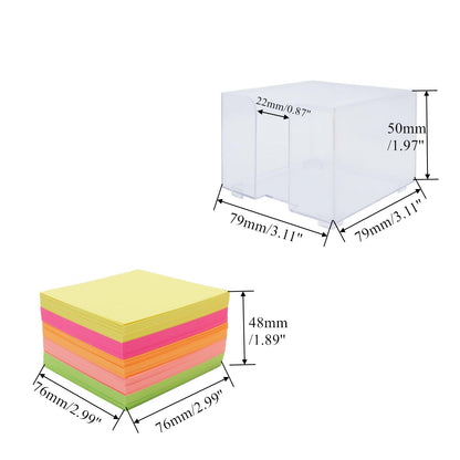 Non Sticky Notes 500 Sheets Note Pads with Clear Plastic Note Holder Reminders Memo Pad